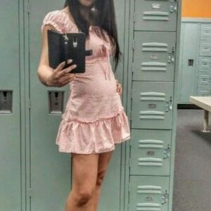 Sweet Heart Pink Ruffled Mini Dress